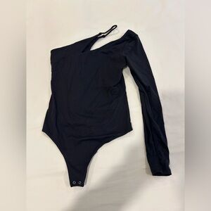 Abercrombie & Fitch Black Soft A&F Collection One Shoulder Body Suit